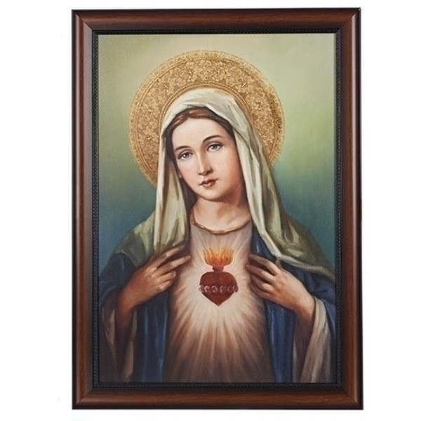 Sacred Heart Sanctuary: Immaculate Heart Framed Art made of fabricated wood 
